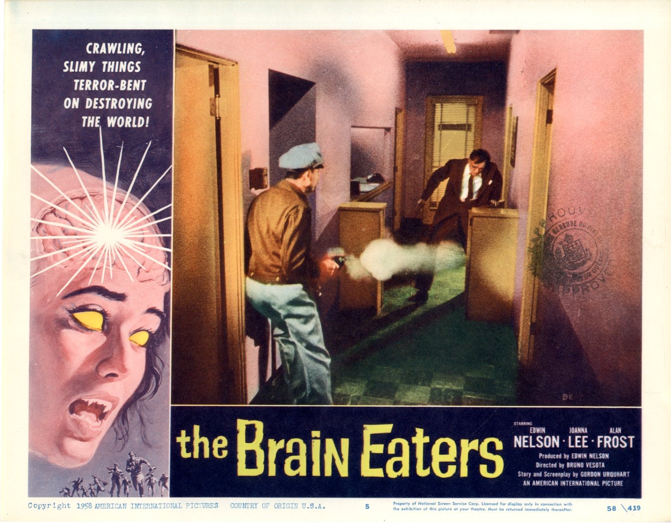 Brain Eaters  Lobby  1958  8 Lobby Card Set - 9851