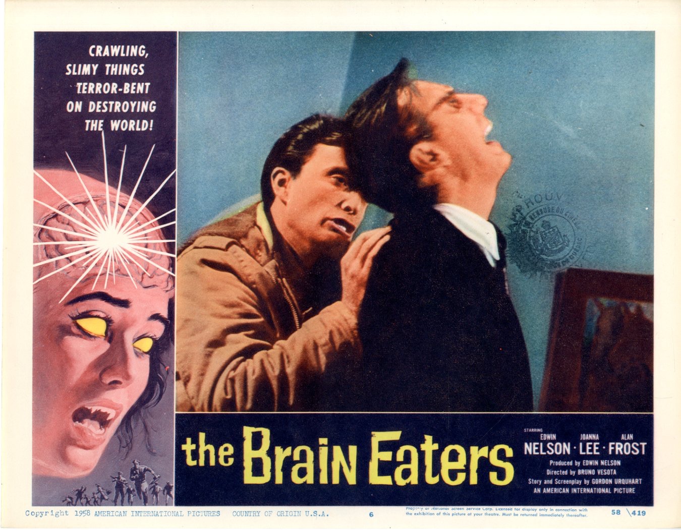 Brain Eaters  Lobby  1958  8 Lobby Card Set - 9852
