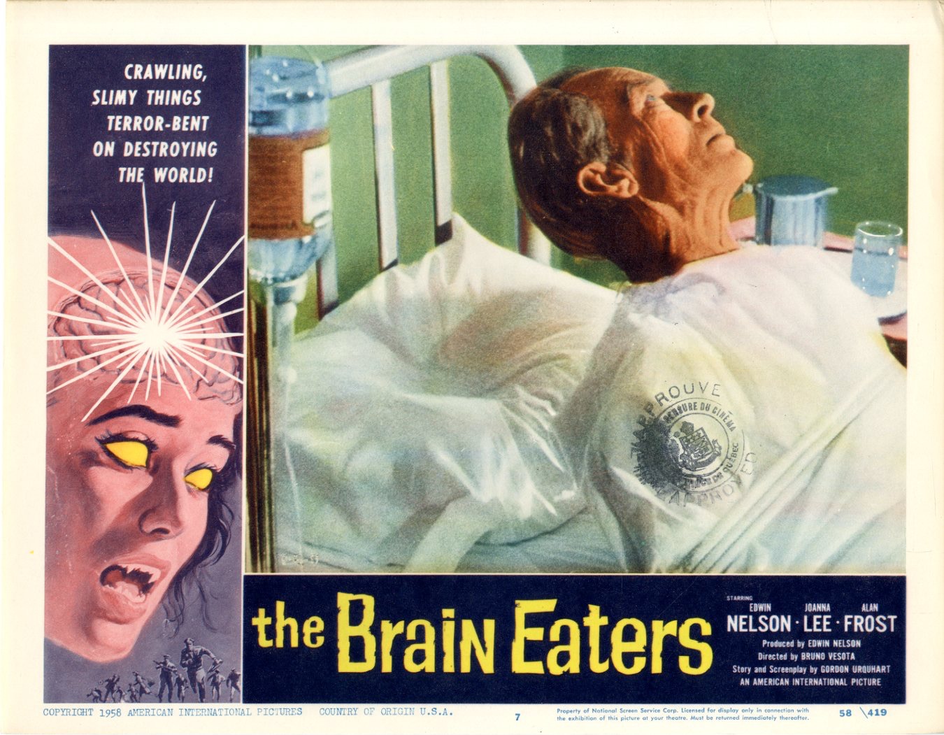 Brain Eaters  Lobby  1958  8 Lobby Card Set - 9853
