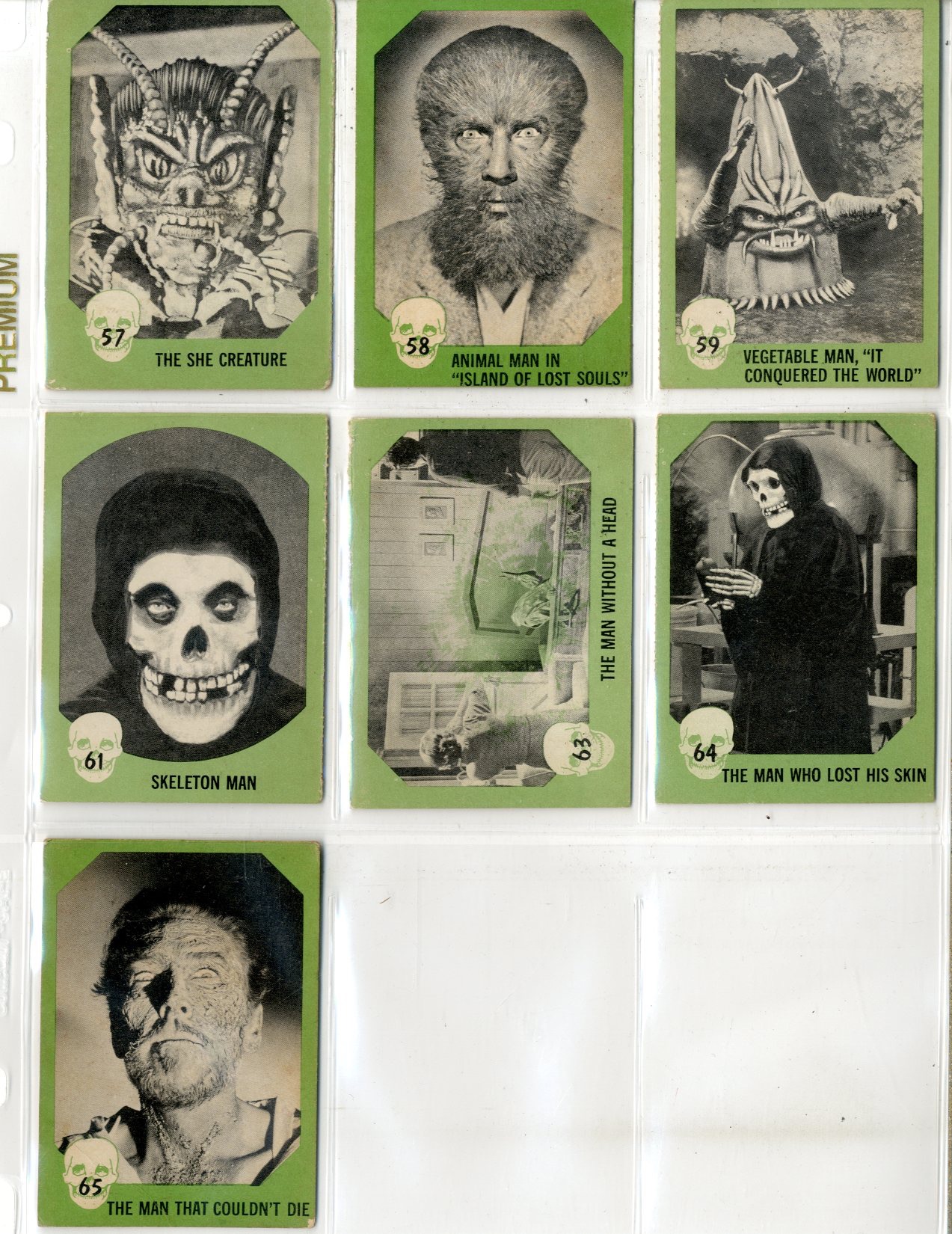 Horror Monster Series Trading Cards 1961 - 15260