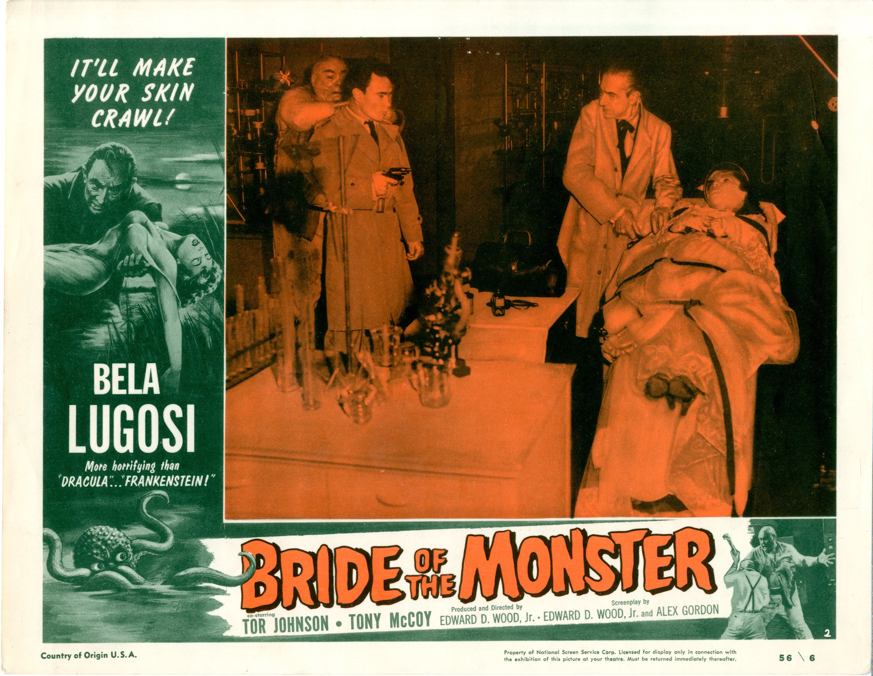 Bride Of The Monster  1956  8 Lobby Card Set - 15514