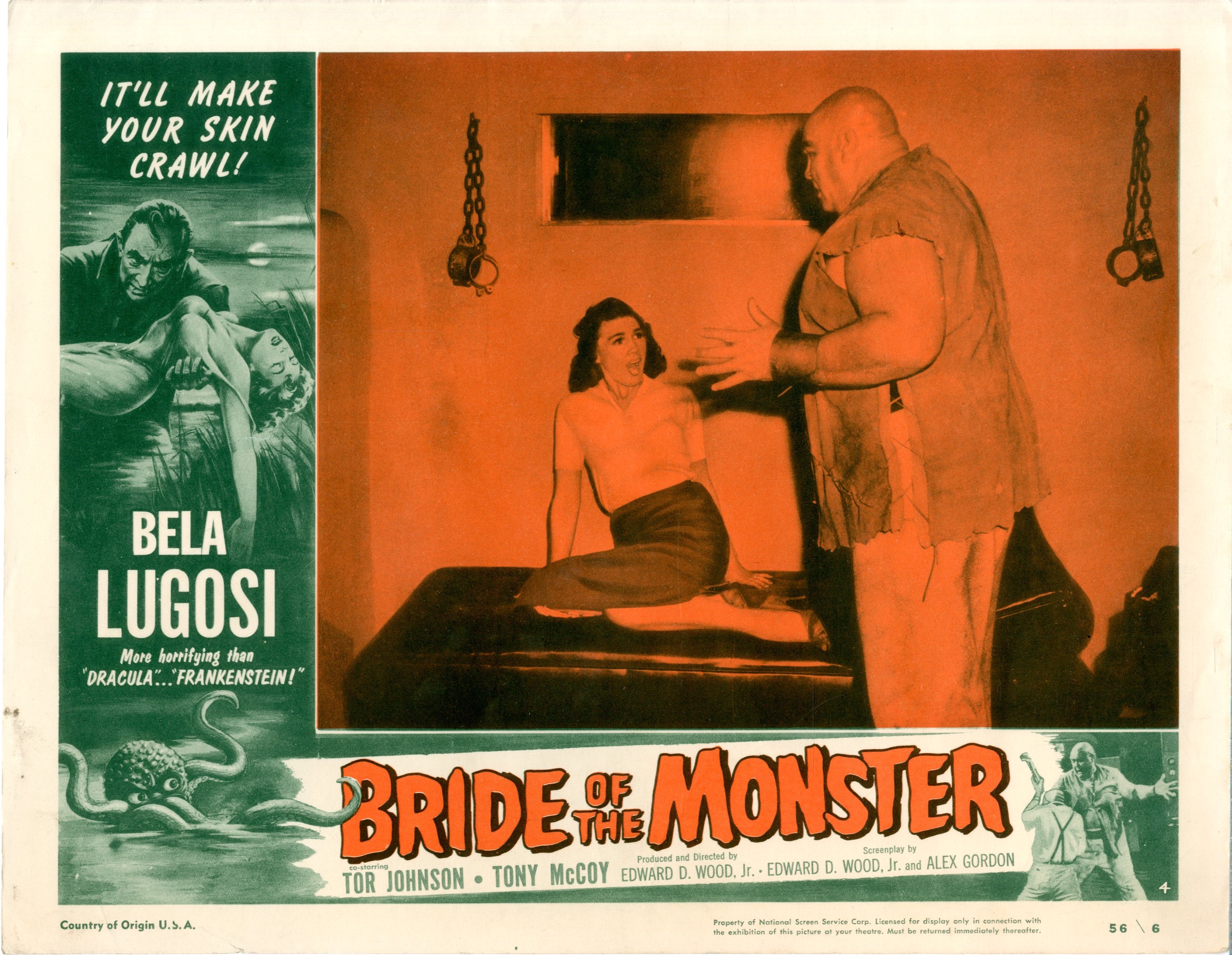 Bride Of The Monster  1956  8 Lobby Card Set - 15516