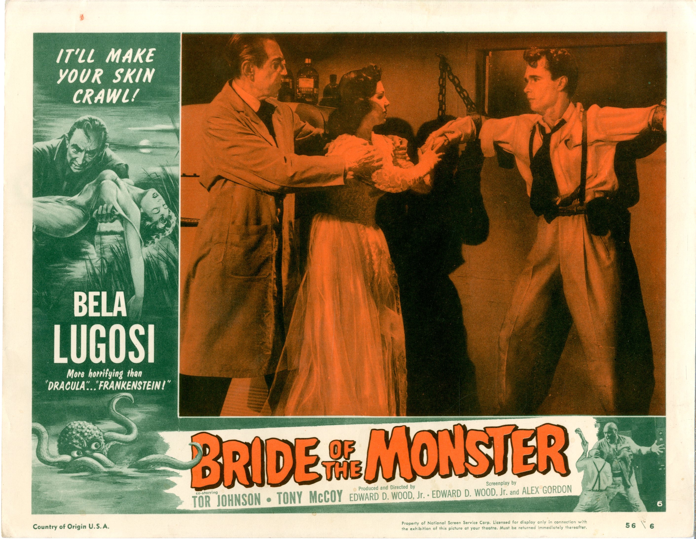 Bride Of The Monster  1956  8 Lobby Card Set - 15518