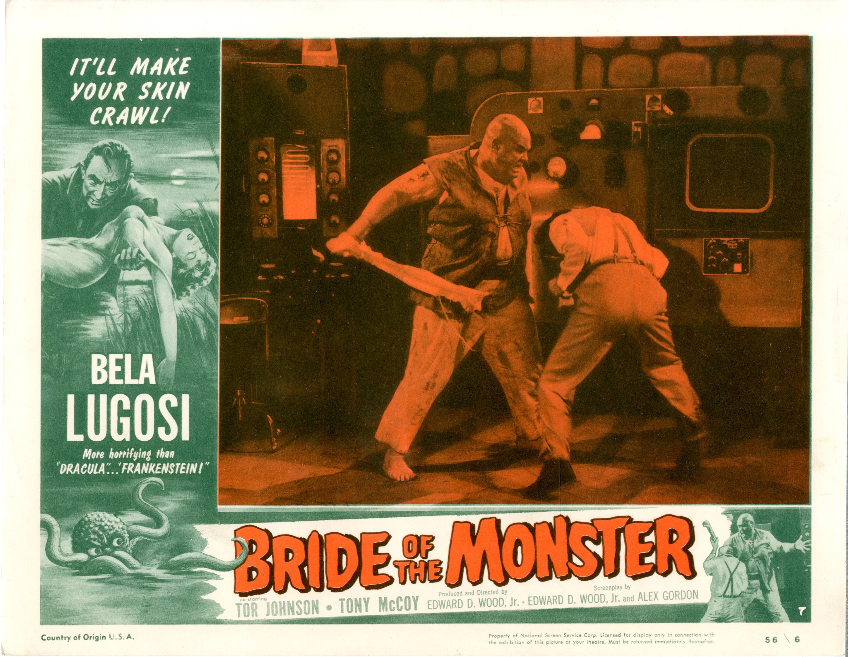 Bride Of The Monster  1956  8 Lobby Card Set - 15519