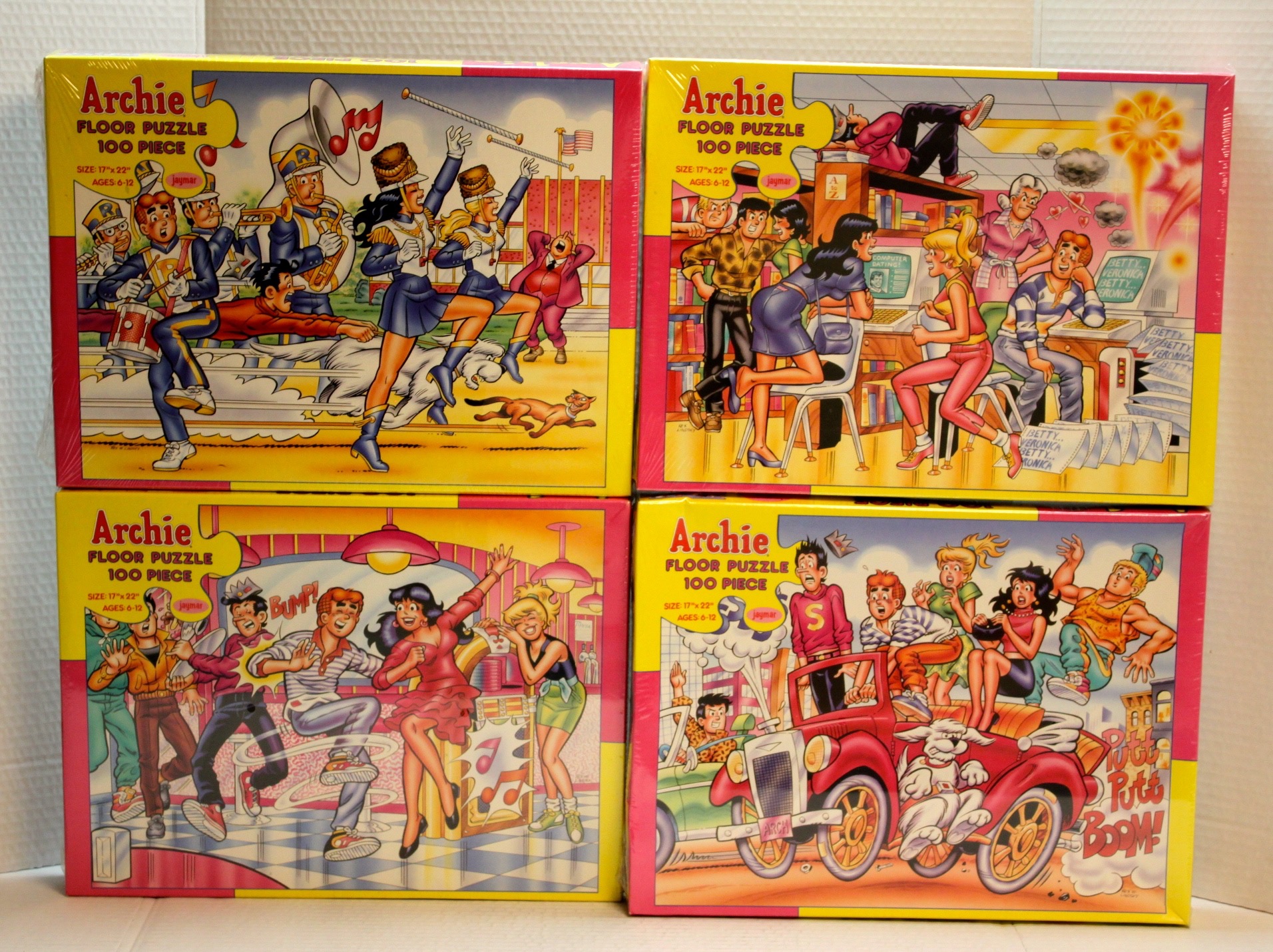 Archie Puzzles 4 Floor Puzzles 100 Pieces Each - Primary