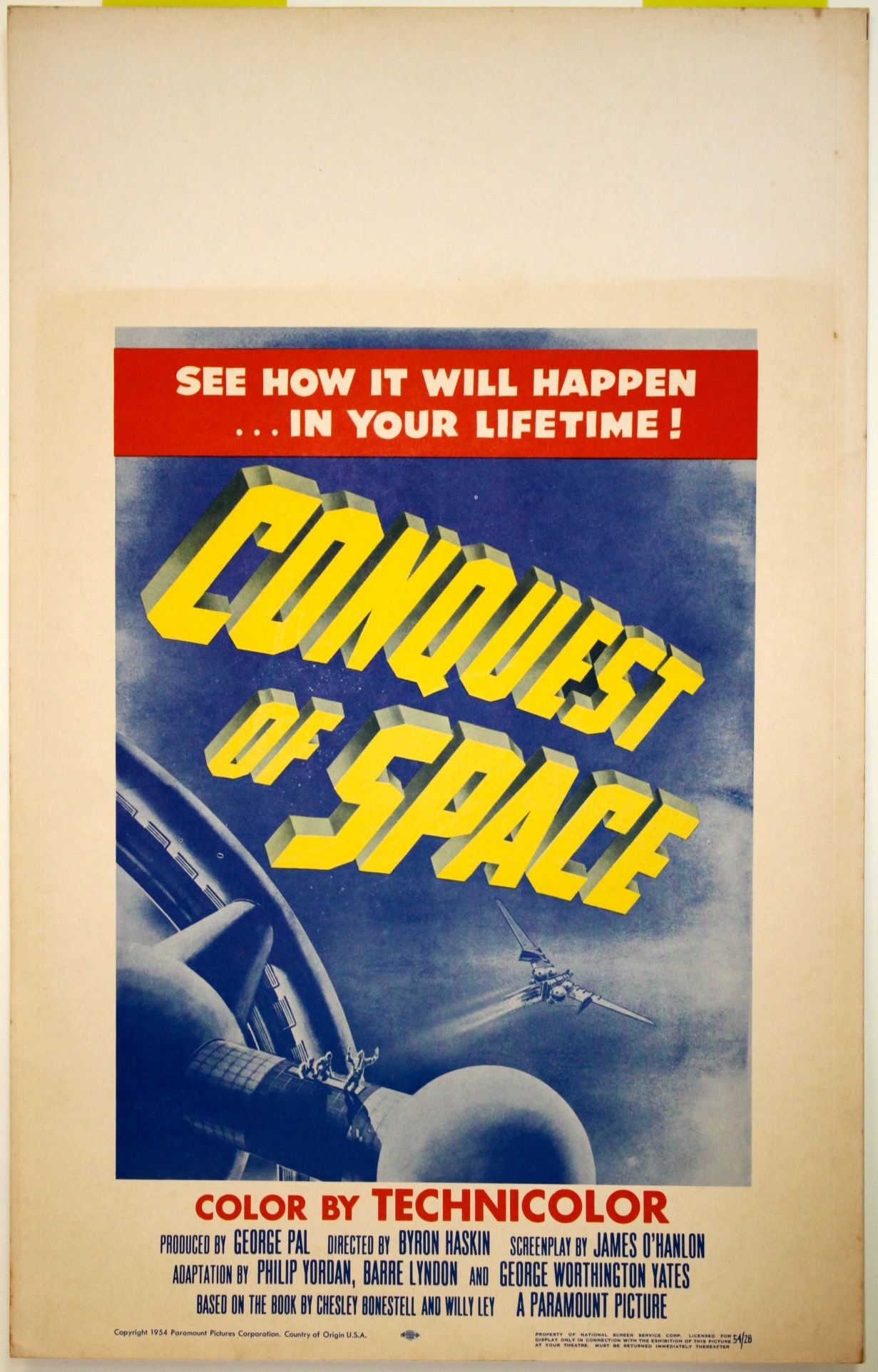 Conquest Of Space  1955  Window Card  - Primary